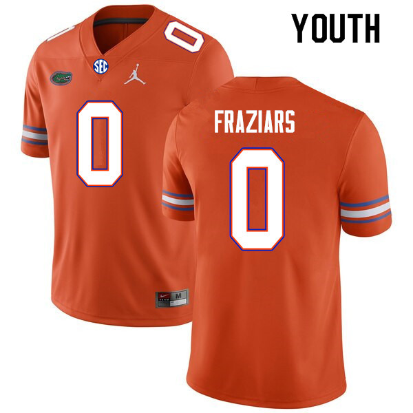 Youth #0 Ja'Quavion Fraziars Florida Gators College Football Jerseys Sale-Orange - Click Image to Close